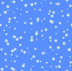 Nice cartoon star pattern with different stars icons on dark background