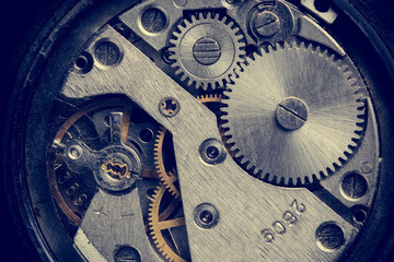 Vintage Watch details.Hour gear.Macro, close-up