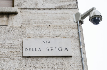 Via Della Spiga in Milan, Italy is in the fashion quarter of the city