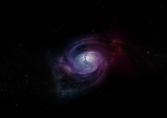 Stars, dust and gas nebula in a far galaxy