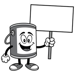 Paint Bucket with Sign Illustration