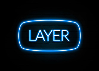 Layer  - colorful Neon Sign on brickwall