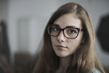 Smart girl wearing glasses