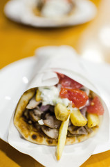 Greek lamb meat gyros