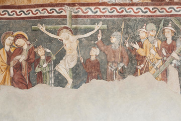 Fototapeta na wymiar Fresken in St. Georg bei Rhäzüns, Graubünden