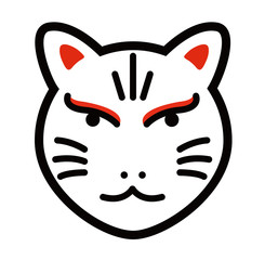 Japanese traditional fox god  mask illustration