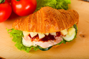 Croissant with chicken