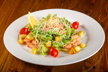 Caesar salad with shrimps