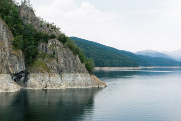 Lake Vidraru at Fagaras Mountains. Romania