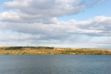 Lake and beautiful dramatic sky in Moldova.