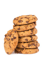 chocolate cookies isolated on white background