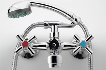 The water tap, faucet for the bathroom