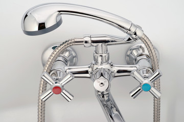 The water tap, faucet for the bathroom