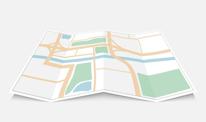 Folded paper city map, vector illustration © CS21NNN