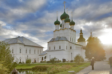 Fototapeta na wymiar Kremlin of ancient town of Rostov Veliky.Russia. Golden Ring