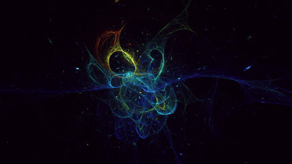 3D rendering abstract fractal light background