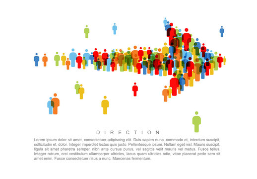 Direction People Icon Arrow Infographic
