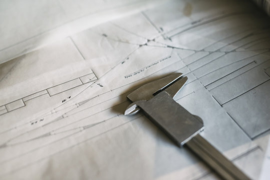 Ruler and tracing paper on the desk