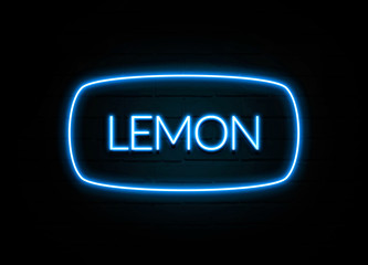 Lemon  - colorful Neon Sign on brickwall