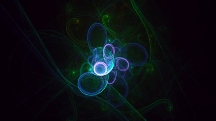 3D rendering abstract fractal light background