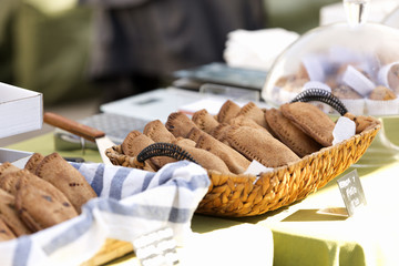 Patties handmade for sale in a market in Altea.