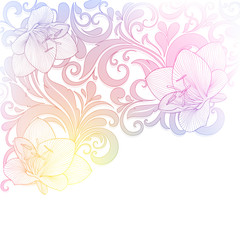 Fototapeta na wymiar Floral background with flower amaryllis. Element for design. Vector illustration.
