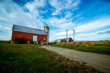 Artistic Landscape Rural Farm Straw Bales