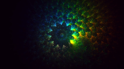 3D rendering abstract fractal light background