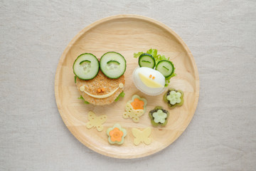 frog lunch plate, fun food art for kids