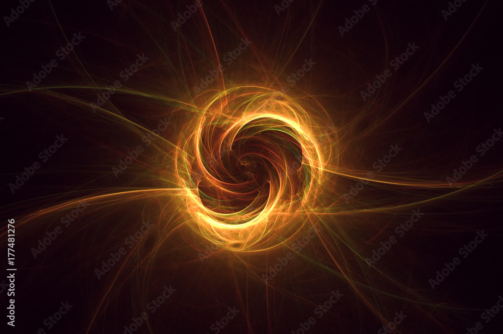 Fototapete 3d rendering abstract fractal light background