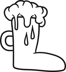 schuh form stiefel trinken flasche oktoberfest comic cartoon hut glas krug bier