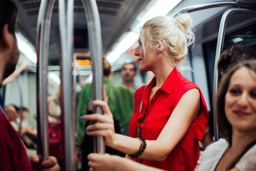 Blonde Woman on the Subway