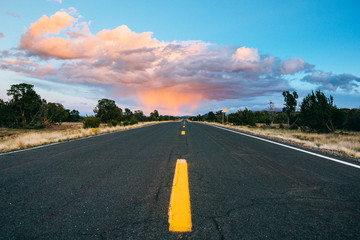Country road heading the storm