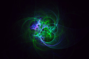 3D rendering abstract fractal light background