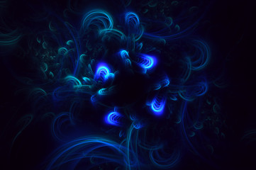 3D rendering abstract fractal light background