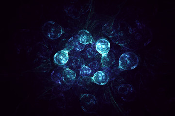 3D rendering abstract fractal light background