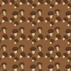 Amanita fly agaric toadstool mushrooms fungus seamless pattern background art style design vector illustration.