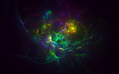 3D rendering abstract fractal light background