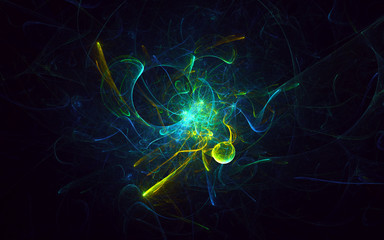 3D rendering abstract fractal light background