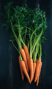 Carrots on a wooden table