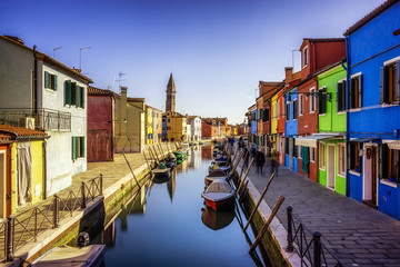 Fototapeta na wymiar Burano canal in Venice