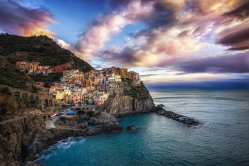 Manarola during sunset