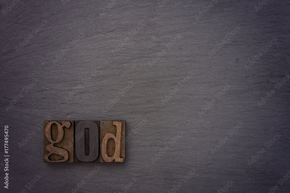 Canvas Prints god spelled out in type set