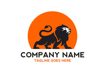 Naklejka premium unikalna ilustracja logo lwa