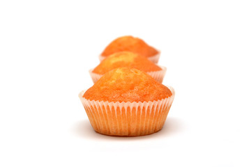 Muffins isolated on white background