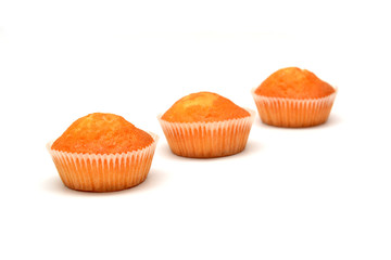 Muffins isolated on white background