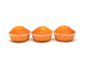 Muffins isolated on white background