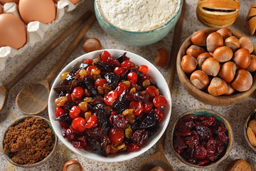 Raw ingredients for baking