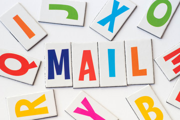 word mail  made of colorful letters