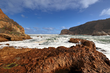 Rocky coastline near the Knysna Heads, South Africa